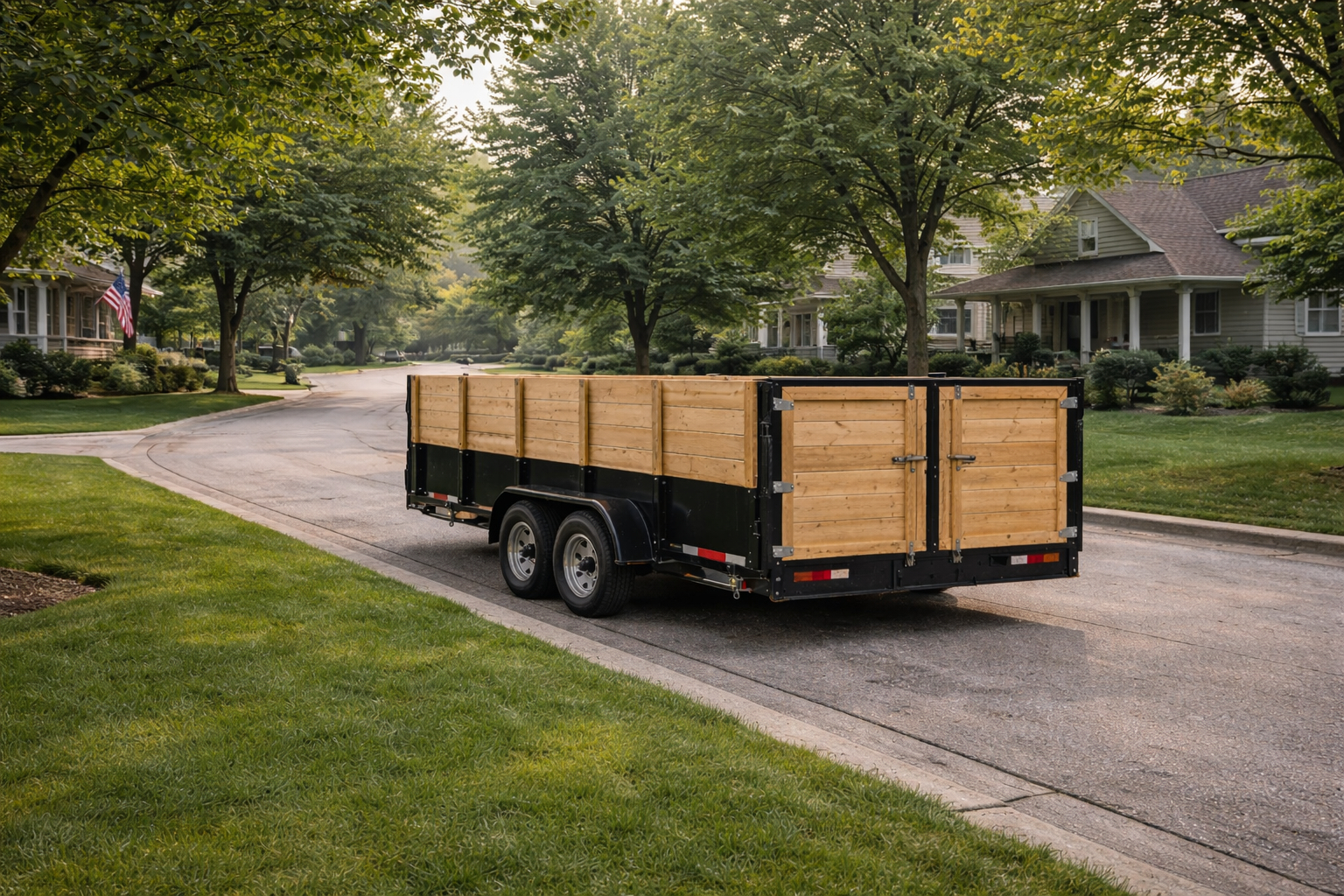 Residential dumpster rental service in Lowell MI neighborhood