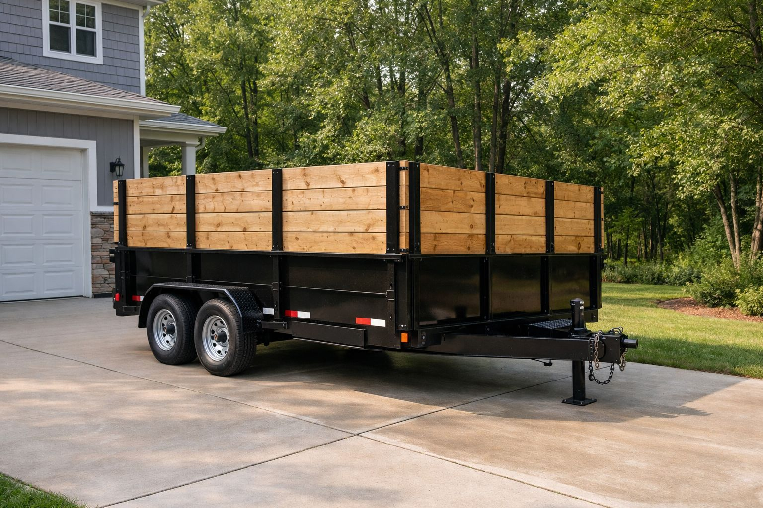 Dumpster rental in Wyoming MI with high-capacity trailer for renovation debris